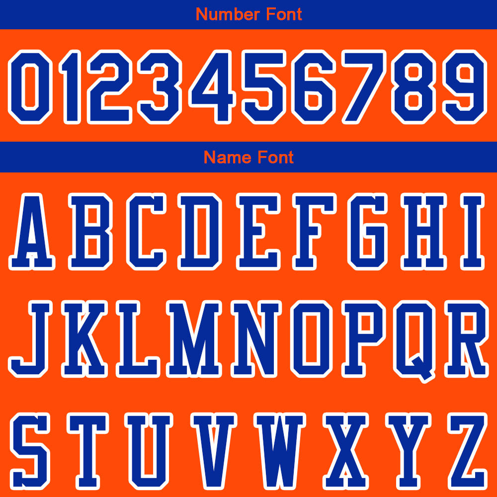 custom authentic pullover sweatshirt hoodie orange-blue-white