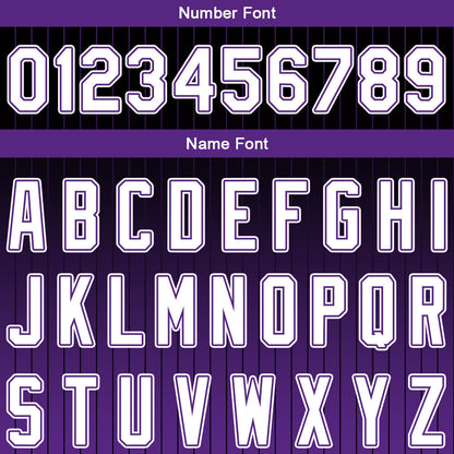 Custom Full Print Design Baseball Jersey Black-Purple