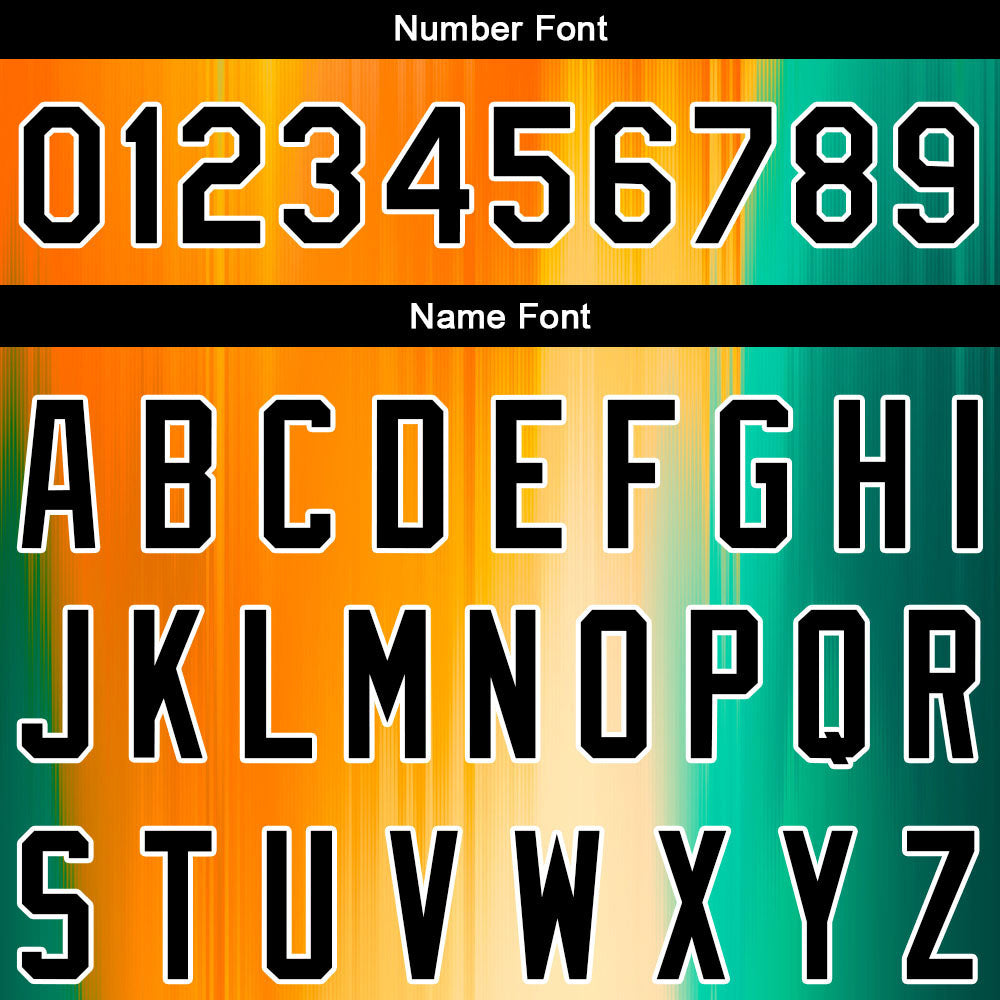 Custom Full Print Design Baseball Jersey Orange-Green