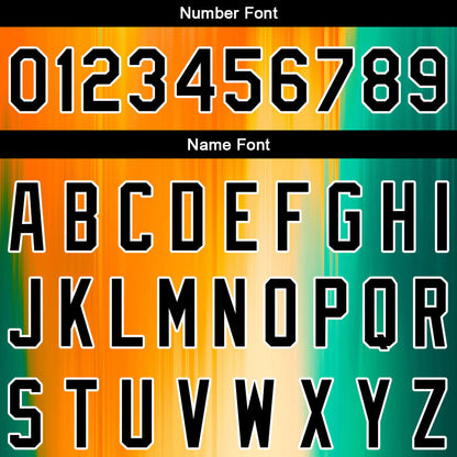 Custom Full Print Design Baseball Jersey Orange-Green