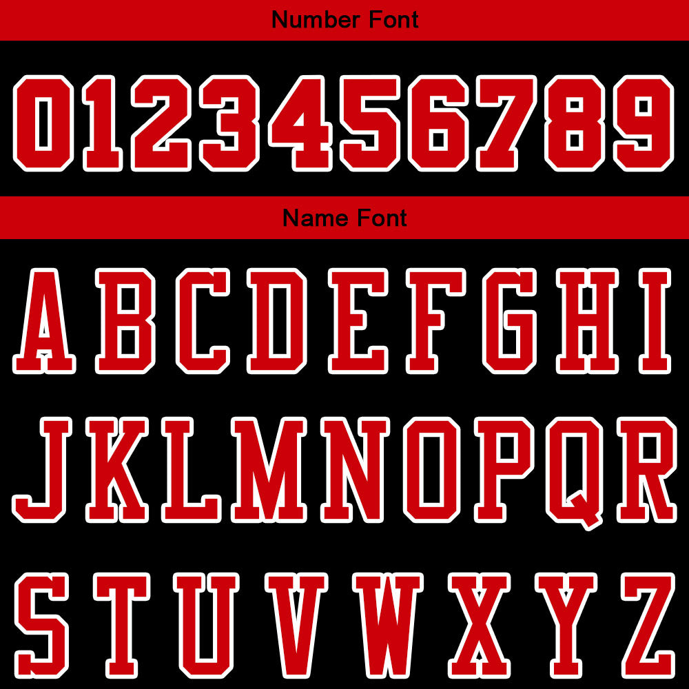 custom authentic pullover sweatshirt hoodie black-red-white