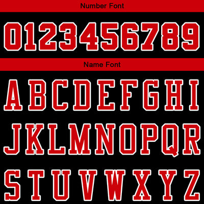 custom authentic pullover sweatshirt hoodie black-red-white