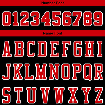 custom authentic pullover sweatshirt hoodie black-red-white