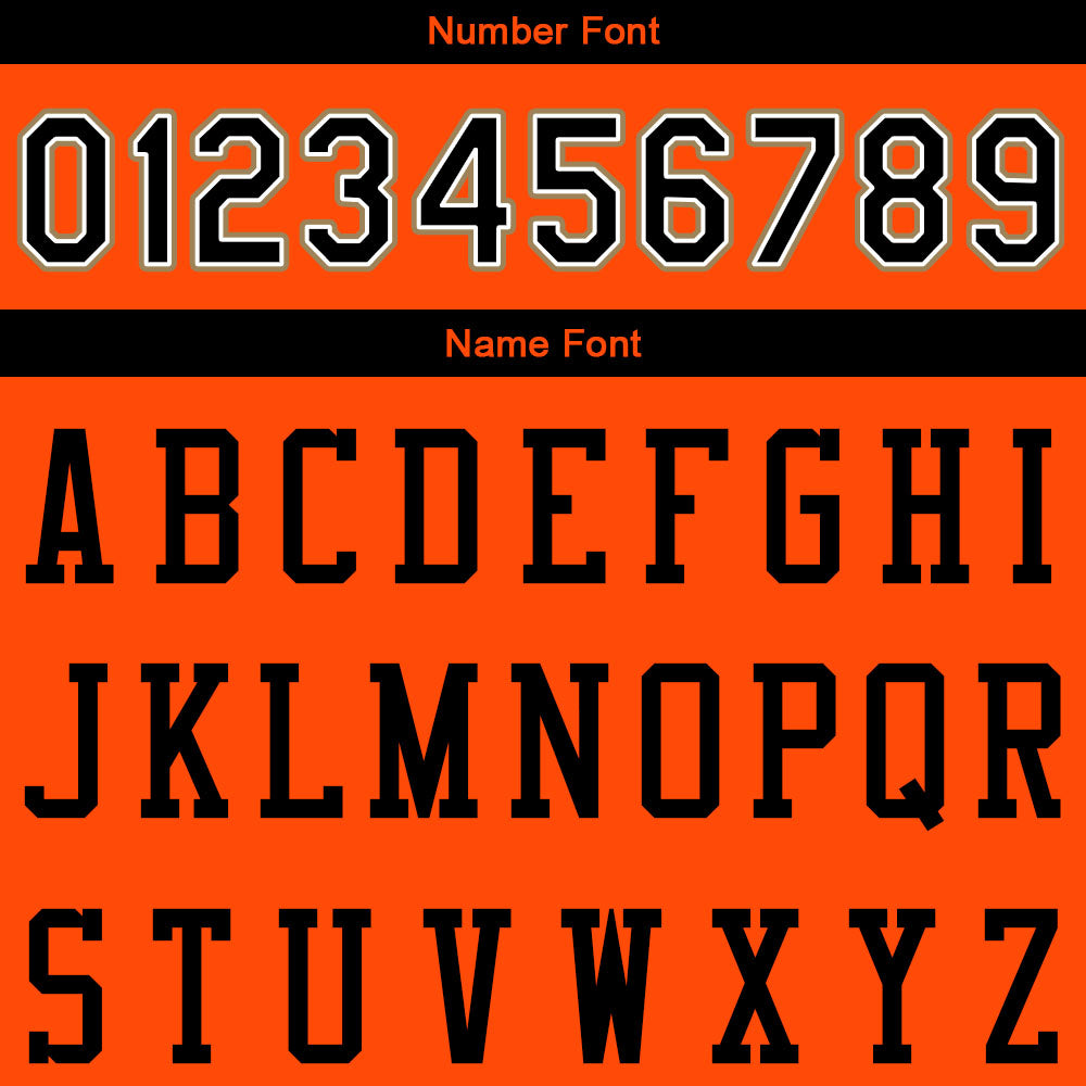 custom authentic pullover sweatshirt hoodie orange-black-white-gold