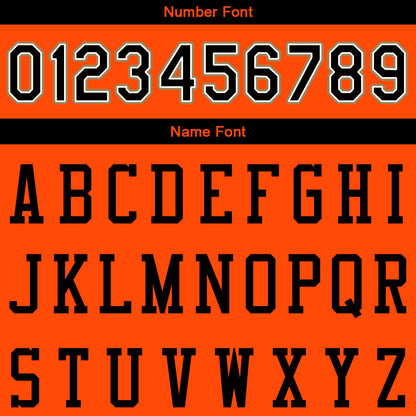 custom authentic pullover sweatshirt hoodie orange-black-white-gold