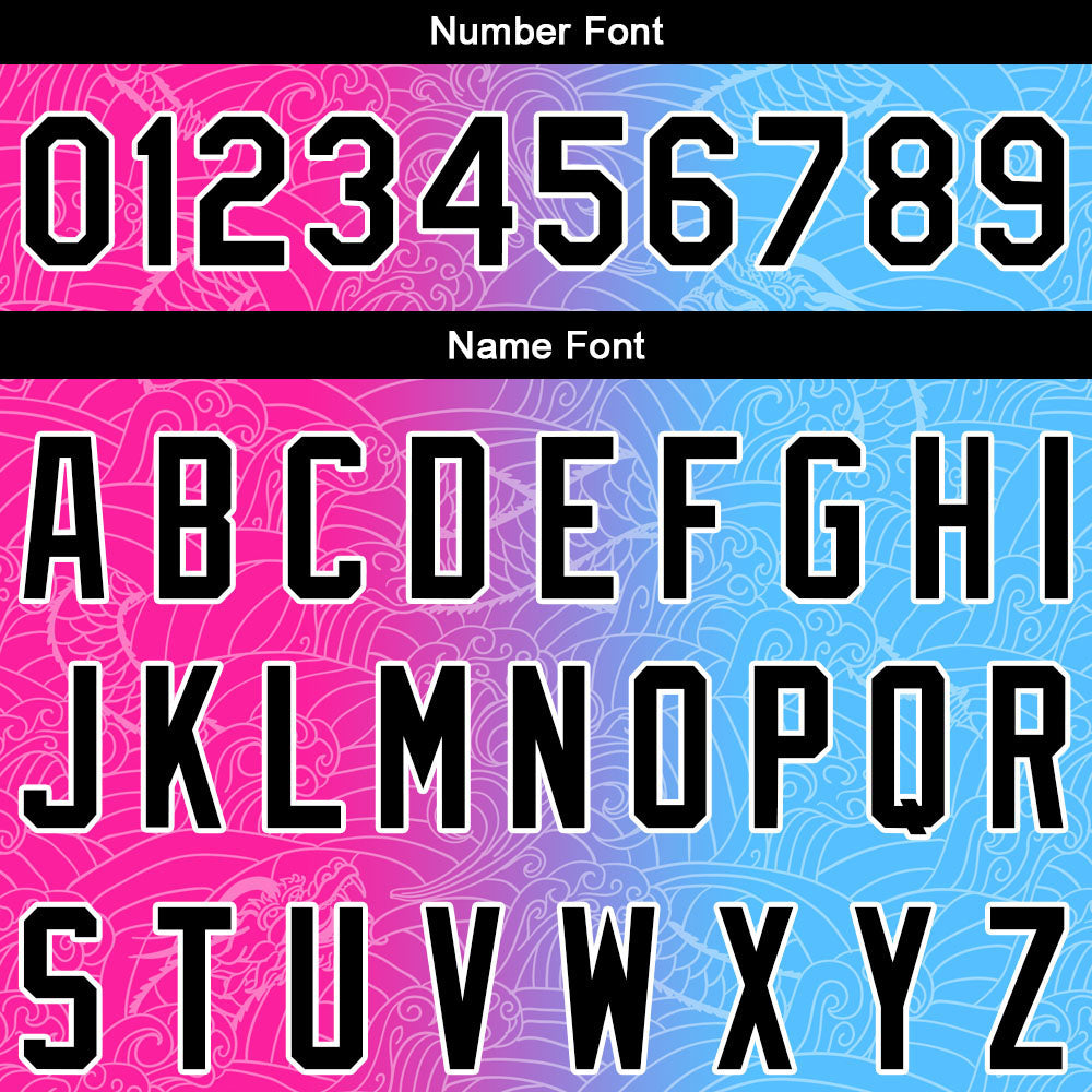 Custom Full Print Design  Baseball Jersey Hot Pink-Light Blue