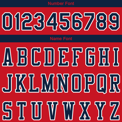 custom authentic pullover sweatshirt hoodie red-navy-white