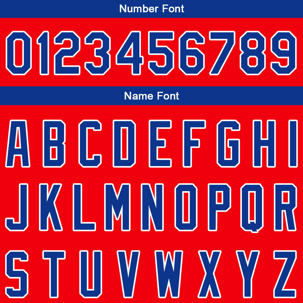 Custom Full Print Design Baseball Jersey red-blue-white