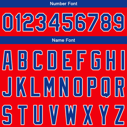 Custom Full Print Design Baseball Jersey red-blue-white