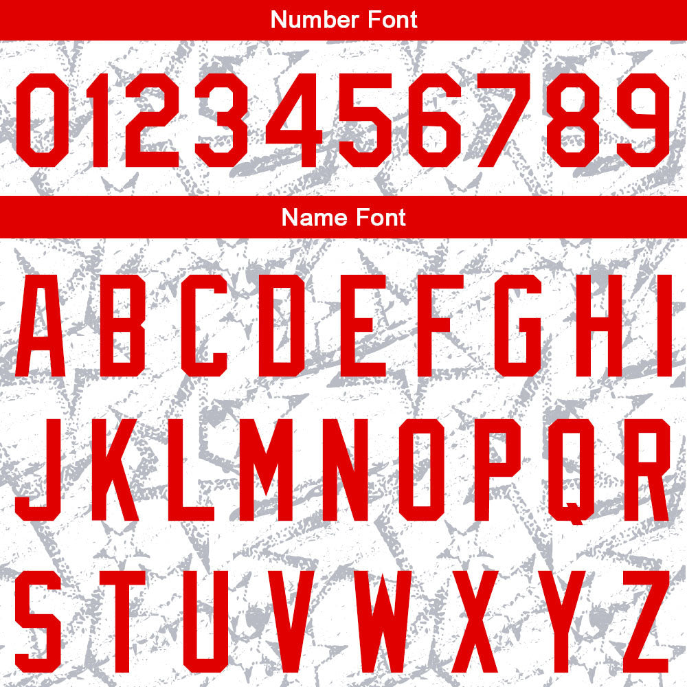 Custom Full Print Design Baseball Jersey white-red