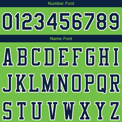 custom authentic pullover sweatshirt hoodie neon green-navy-white
