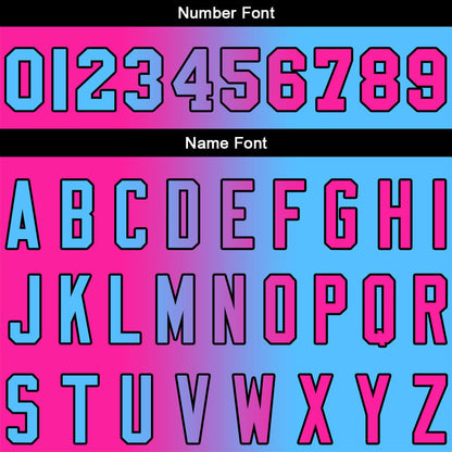 Custom Sweatshirt Hoodie For Men Women Girl Boy Print Your Logo Name Number Hot Pink-Light Blue
