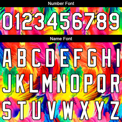 custom full print design authentic colorful feather baseball jersey