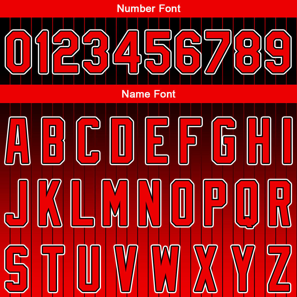 Custom Full Print Design  Baseball Jersey Black-Red