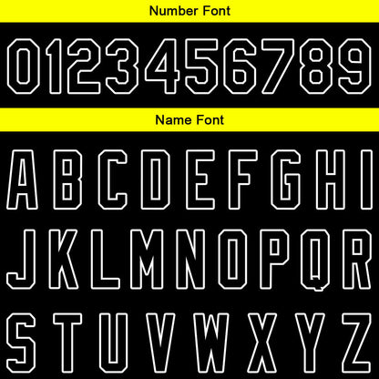 Custom Full Print Design Baseball Jersey Yellow-Black