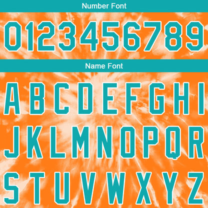custom full print design authentic orange tie-dyed baseball jersey
