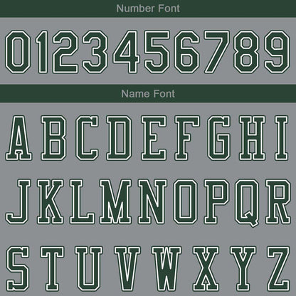 custom authentic pullover sweatshirt hoodie gray-green-white
