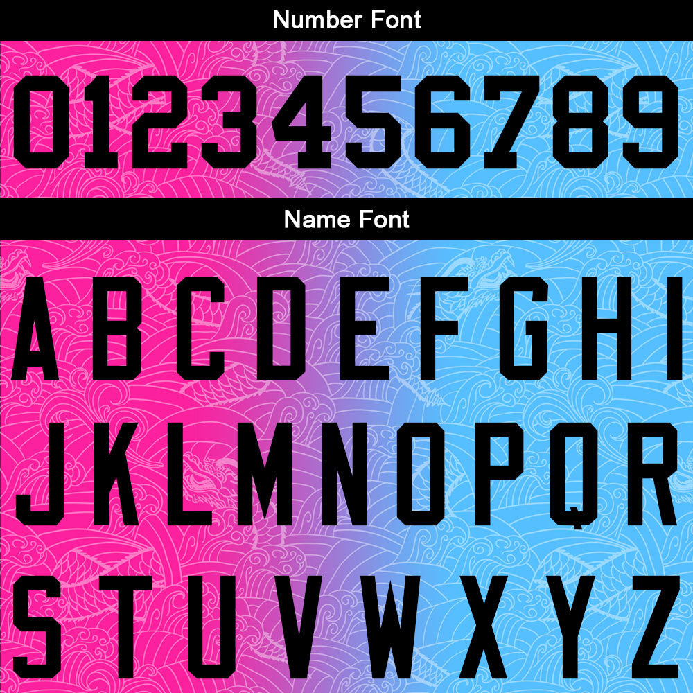 Custom Long Sleeve Windbreaker Jackets Uniform Printed Your Logo Name Number Hot Pink-Light Blue