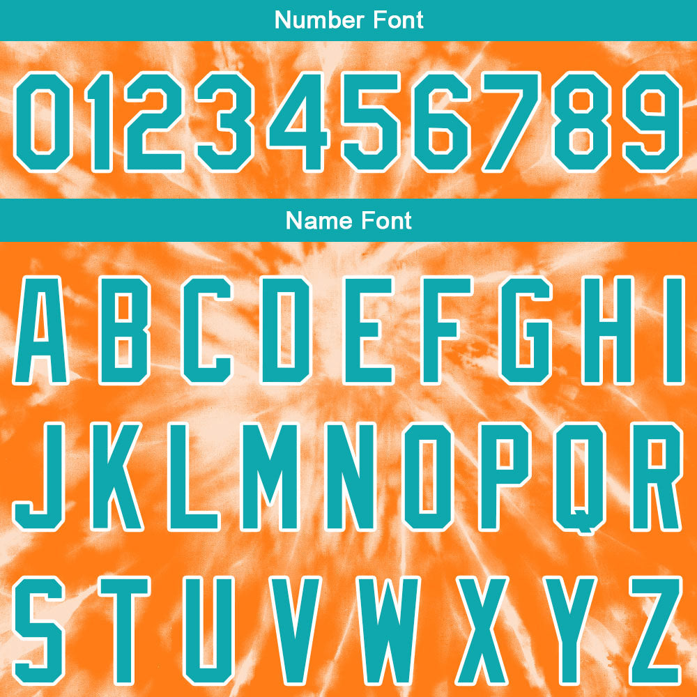 Custom Full Print Design Baseball Jersey orange tie-dyed