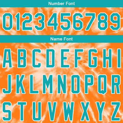Custom Full Print Design Baseball Jersey orange tie-dyed