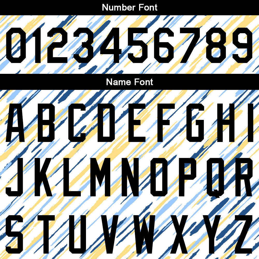 Custom Full Print Design Baseball Jersey white-yellow-blue