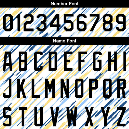 Custom Full Print Design Baseball Jersey white-yellow-blue