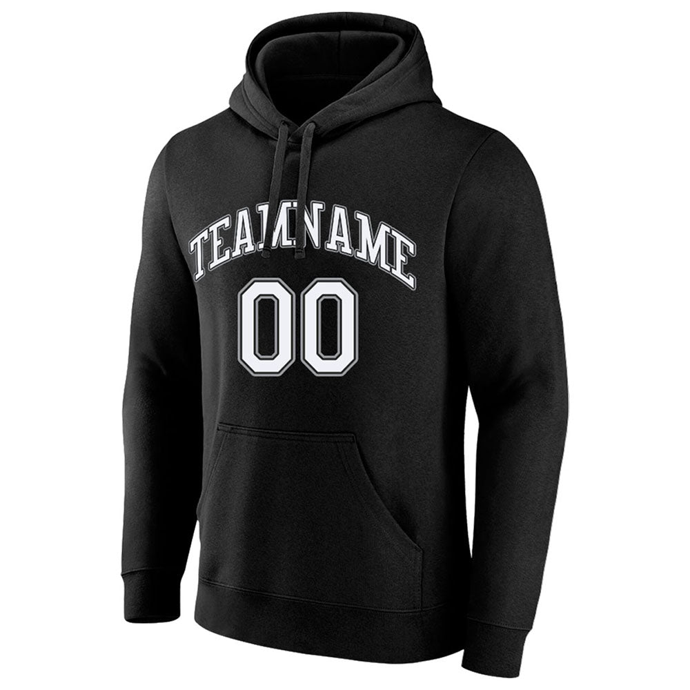 custom authentic pullover sweatshirt hoodie black-white-gray