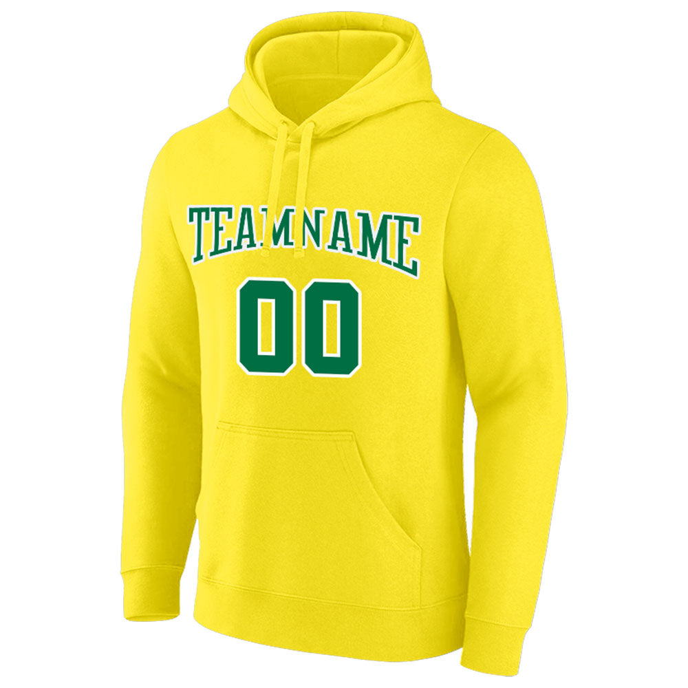 custom authentic pullover sweatshirt hoodie yellow-green-white