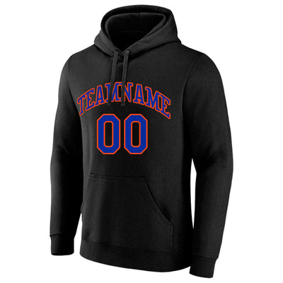 custom authentic pullover sweatshirt hoodie black-blue-orange