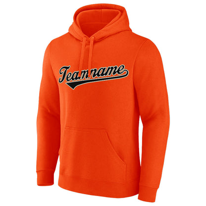 custom authentic pullover sweatshirt hoodie orange-black-white-gold