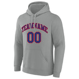 custom authentic pullover sweatshirt hoodie gray-blue-red