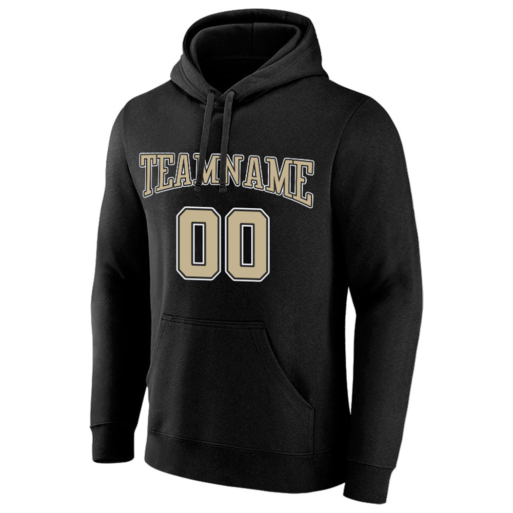 custom authentic pullover sweatshirt hoodie black-gold-white
