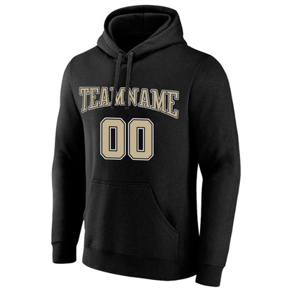 custom authentic pullover sweatshirt hoodie black-gold-white