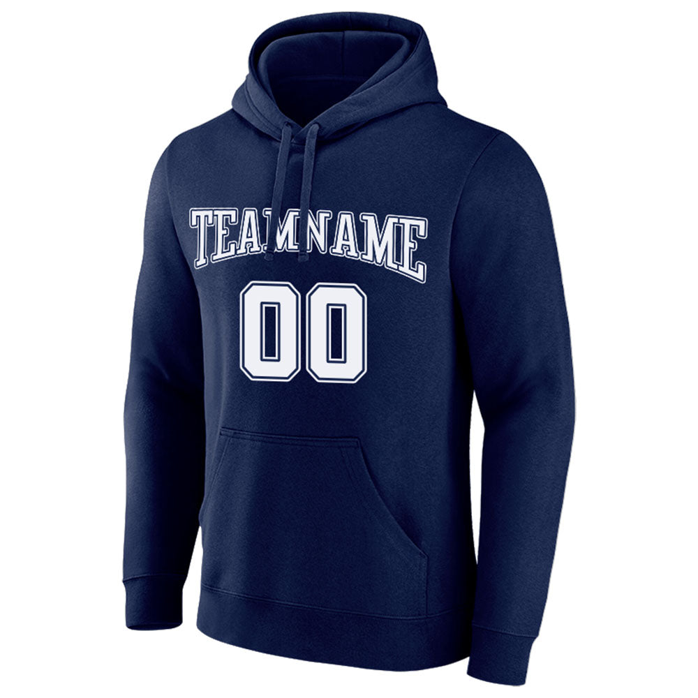 custom authentic pullover sweatshirt hoodie navy-white