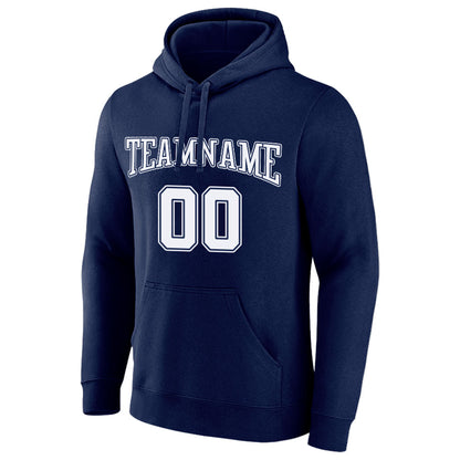 custom authentic pullover sweatshirt hoodie navy-white