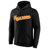 custom authentic pullover sweatshirt hoodie black-orange-white