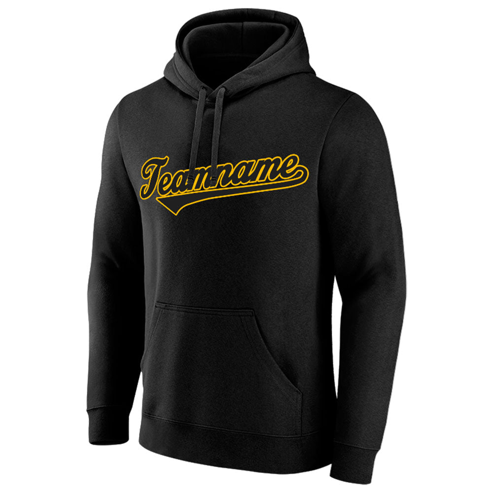 custom authentic pullover sweatshirt hoodie black-yellow