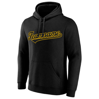 custom authentic pullover sweatshirt hoodie black-yellow
