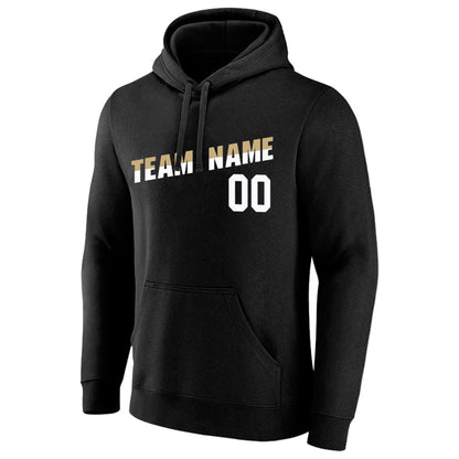 custom authentic pullover sweatshirt hoodie black-gold-white