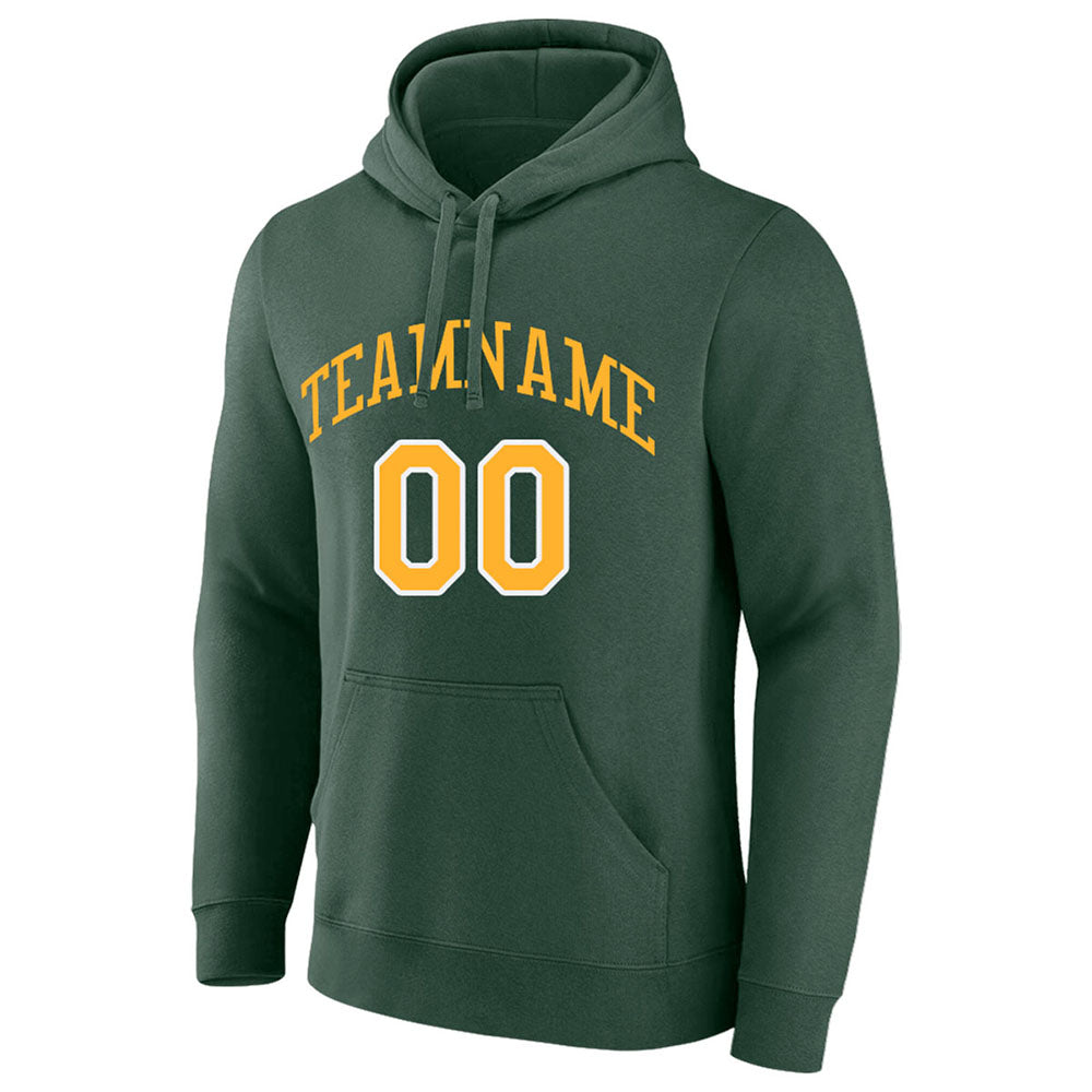 custom authentic pullover sweatshirt hoodie green-yellow-white