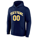 custom authentic pullover sweatshirt hoodie navy-yellow-white