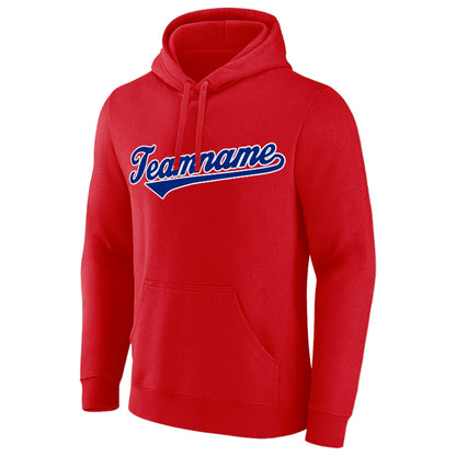 custom authentic pullover sweatshirt hoodie red-royal-white