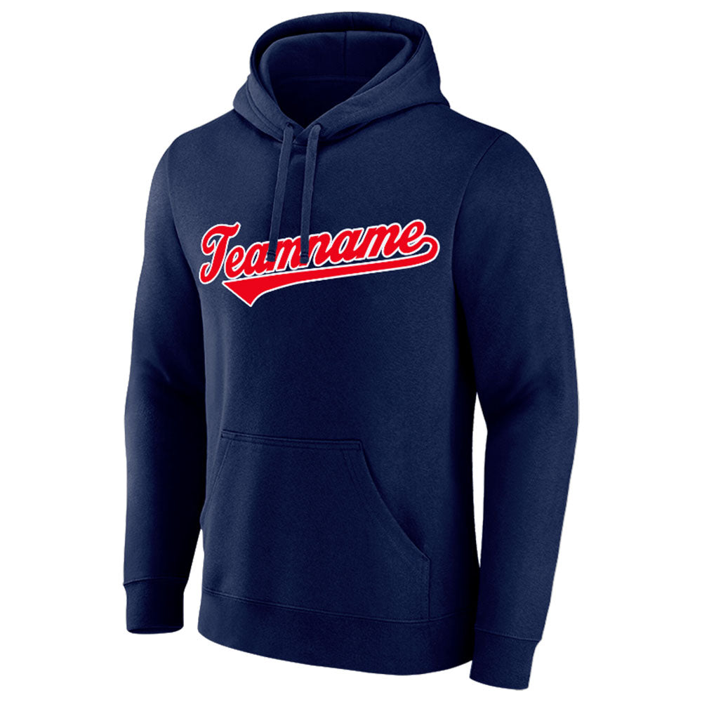 custom authentic pullover sweatshirt hoodie navy-red-white