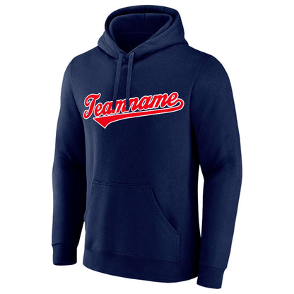 custom authentic pullover sweatshirt hoodie navy-red-white