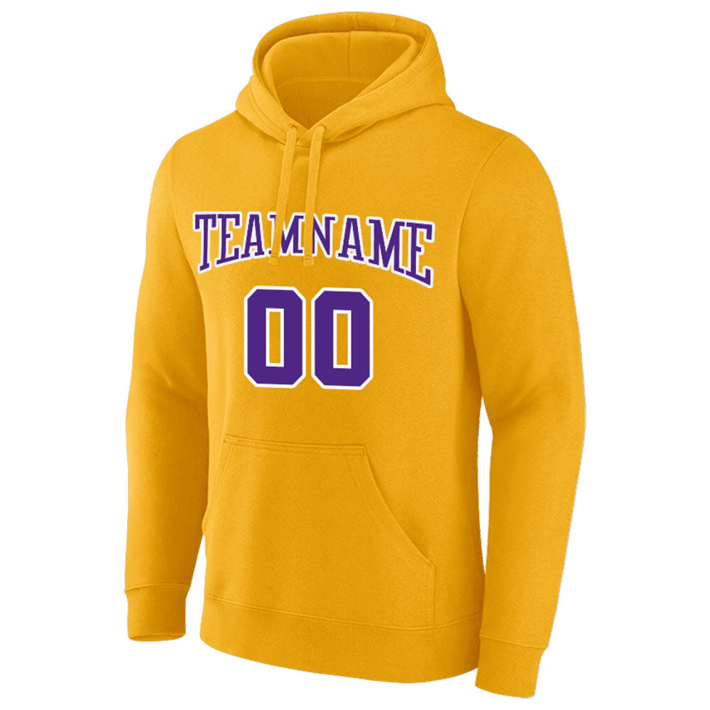 custom authentic pullover sweatshirt hoodie yellow-purple-white
