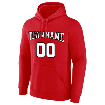 custom authentic pullover sweatshirt hoodie red-white-black
