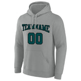 custom authentic pullover sweatshirt hoodie gray-green-black