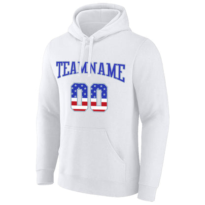 custom authentic pullover sweatshirt hoodie white-royal-red