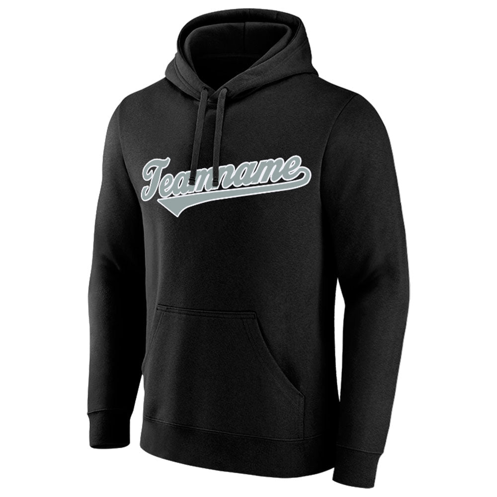 custom authentic pullover sweatshirt hoodie black-gray-white