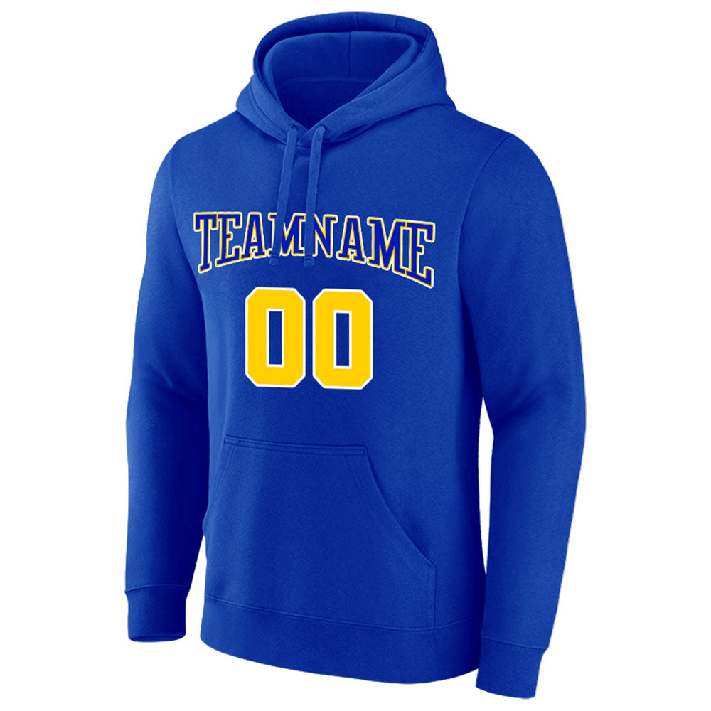 custom authentic pullover sweatshirt hoodie royal-yellow